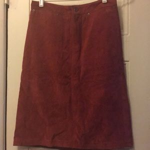 Suede a-line skirt